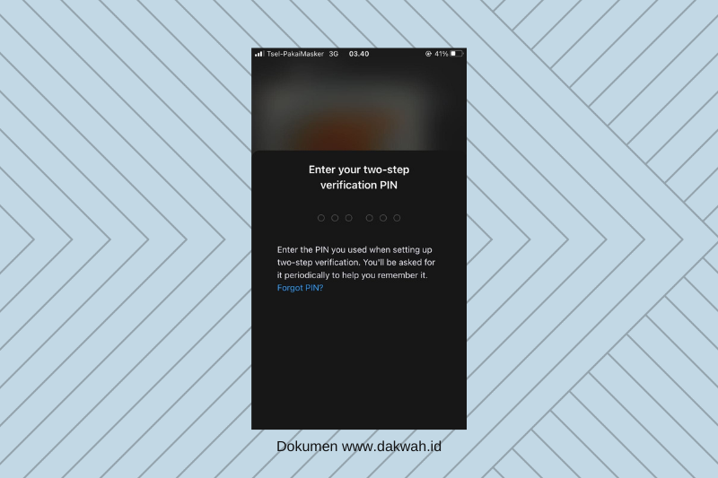 Contoh verifikasi PIN harian (iOS) dakwah.id