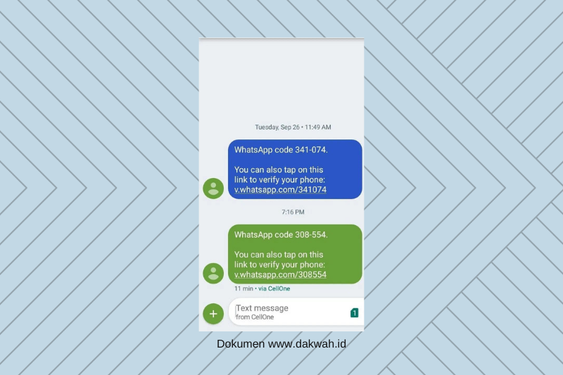 contoh OTP Whatsapp dakwah.id